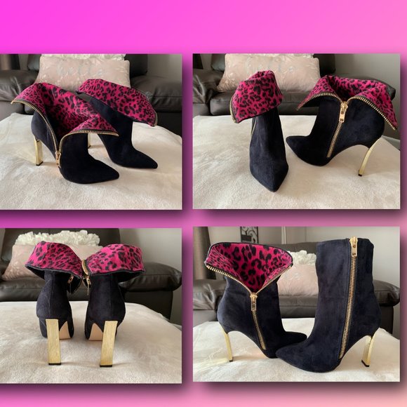 NWOT - Studio 54 inspired pink leopard print stiletto bootie 💞 - Picture 1 of 1